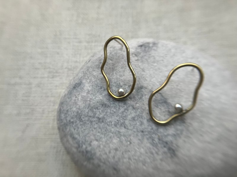 │Dandian Hand Jewelry│Brass Irregular Bronze Bead Earrings - Earrings & Clip-ons - Copper & Brass 