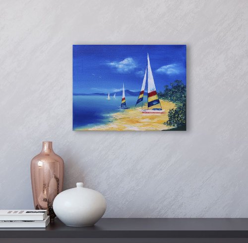 絵画 ヨット停泊 絵画 ヨット停泊 agmotokawa_andoreburie-