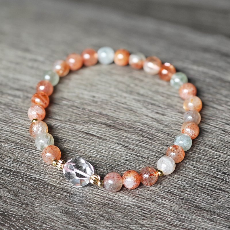 天然アルーシャ 母の日ギフト 誕生日ギフト プロモーションギフト カスタマイズクリスタル 天然石 守護石 お土産 - ブレスレット - クリスタル オレンジ