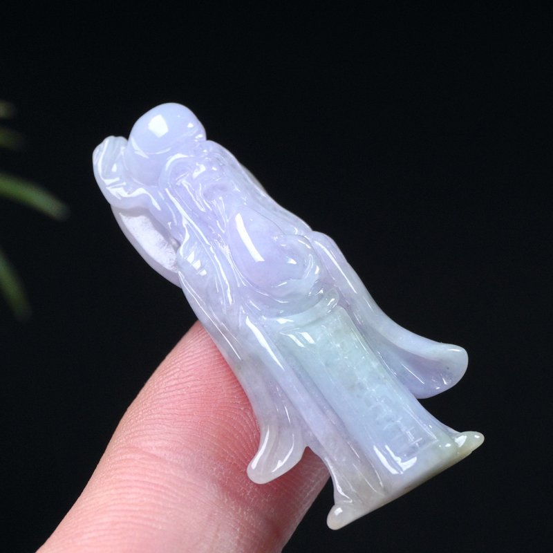 春帶彩翡翠壽翁項鍊 | 天然緬甸玉A貨翡翠 | 送禮 - 吊飾/掛飾 - 玉石 多色