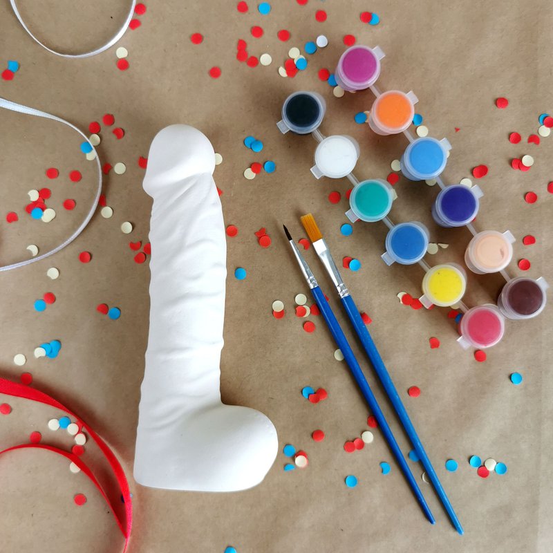 Penis Coloring Kit for Bachelorette, Hen or Sip and Paint Party Games - Illustration, Painting & Calligraphy - Pottery 