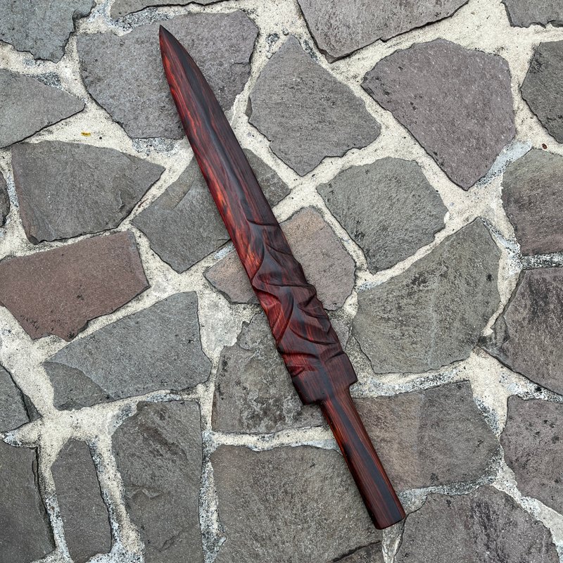 I sell swords, demon swords, Yuan handmade wooden swords, art wooden swords, demon swords - ของวางตกแต่ง - ไม้ สีแดง