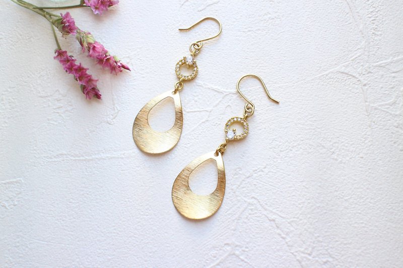 Island-brass earrings - Earrings & Clip-ons - Copper & Brass Gold