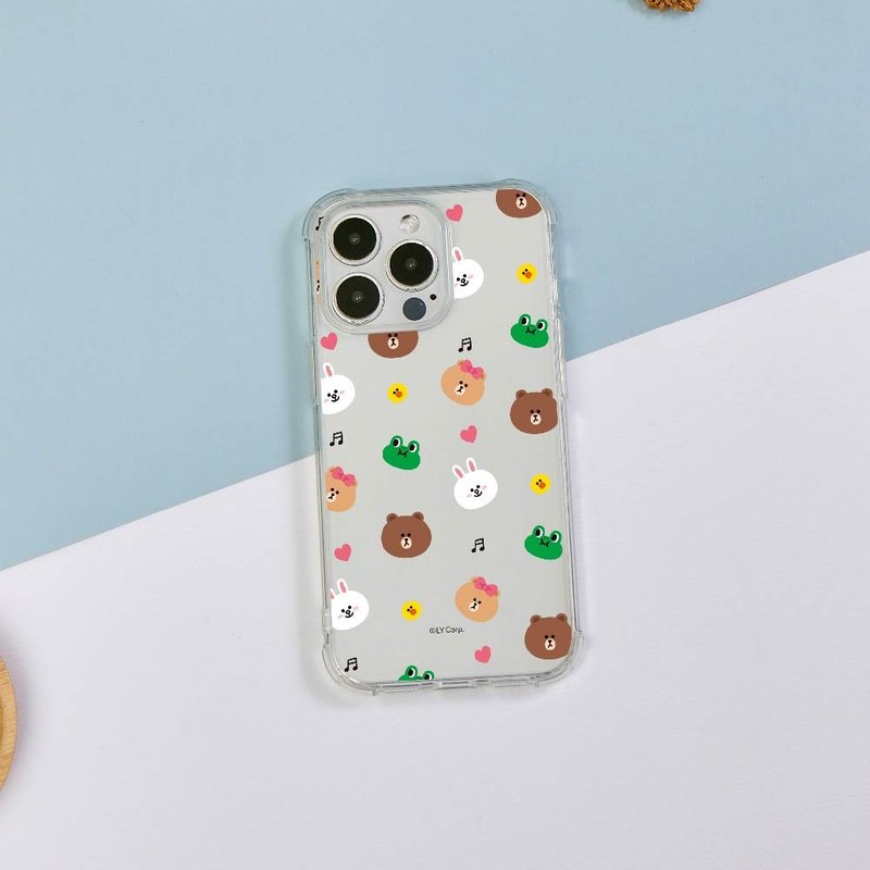 LINE FRIENDS經典-好友亂花全氣囊防摔iPhone手機殼 - 手機殼/手機套 - 矽膠 多色