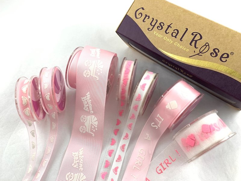 Baby pink baby series ribbon gift box/7pcs - วัสดุห่อของขวัญ - เส้นใยสังเคราะห์ สีน้ำเงิน