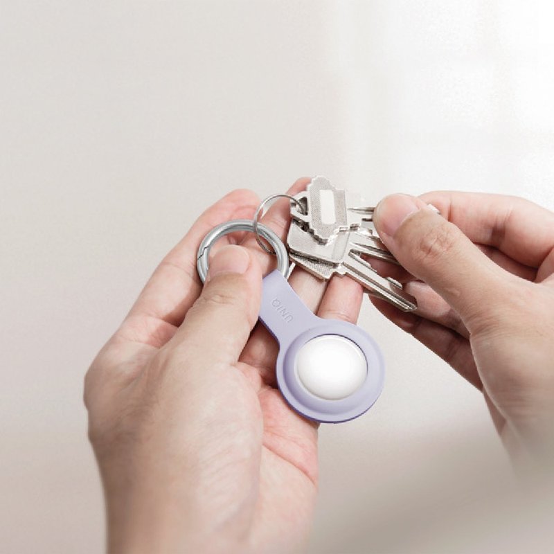 AirTag Lino Liquid Silicone Buckle Anti-Lost Protective Cover-Lavender - แกดเจ็ต - ซิลิคอน สีม่วง