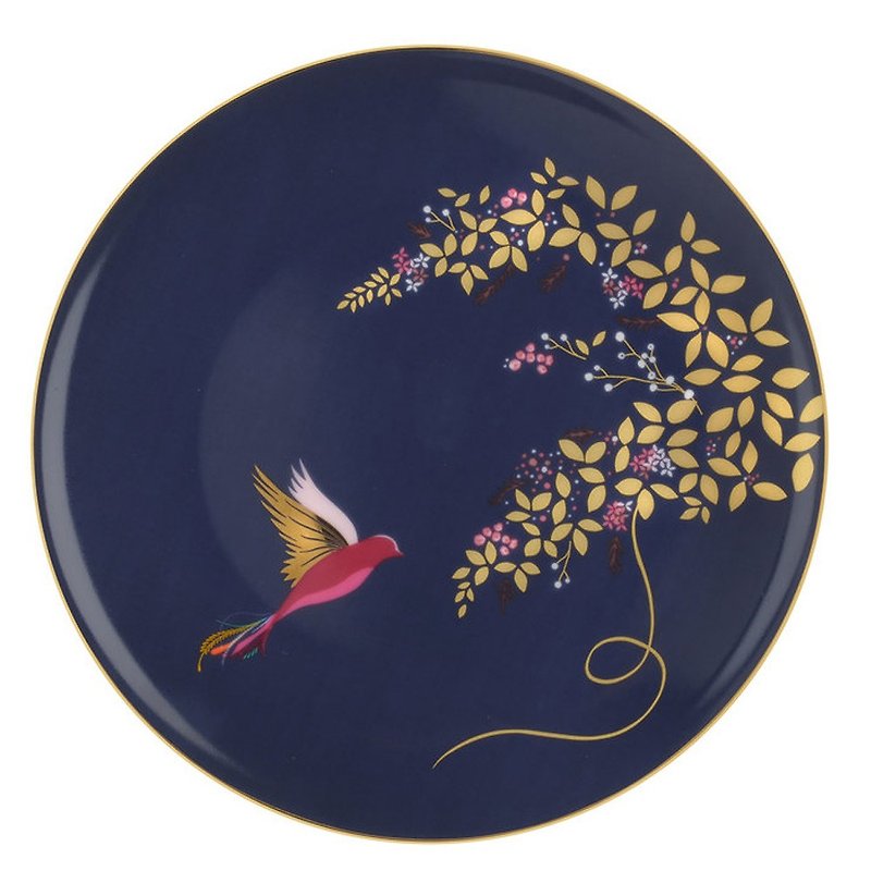 Sara Miller London for Portmeirion Chelsea Collection Cake Plate - Navy - Plates & Trays - Porcelain Blue
