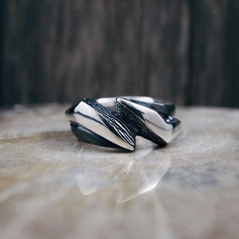 Neng Shen Series [Zeus Thunder and Lightning] 925 sterling silver ring (Greek mythology/lightning) can be used as a pair of tail rings - General Rings - Sterling Silver Silver