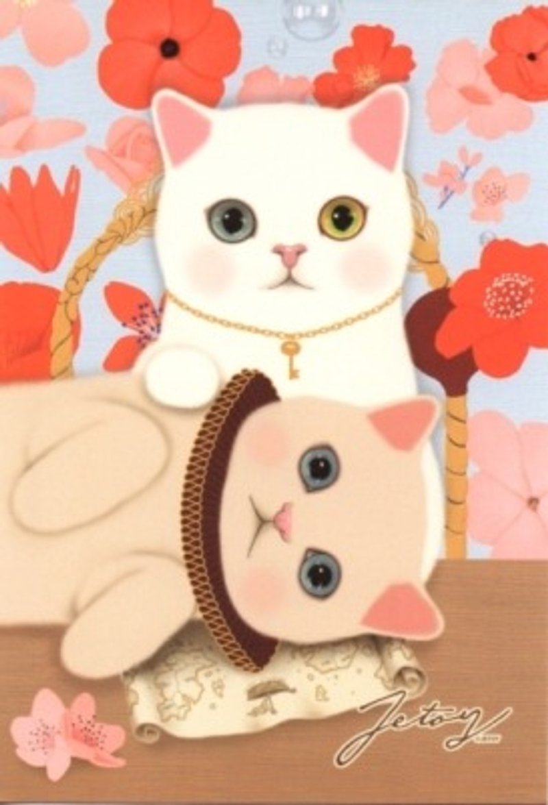 Jetoy, choo choo sweet cat lovers series postcard -C (J1210503) Cat Christmas Card - Cards & Postcards - Paper Multicolor
