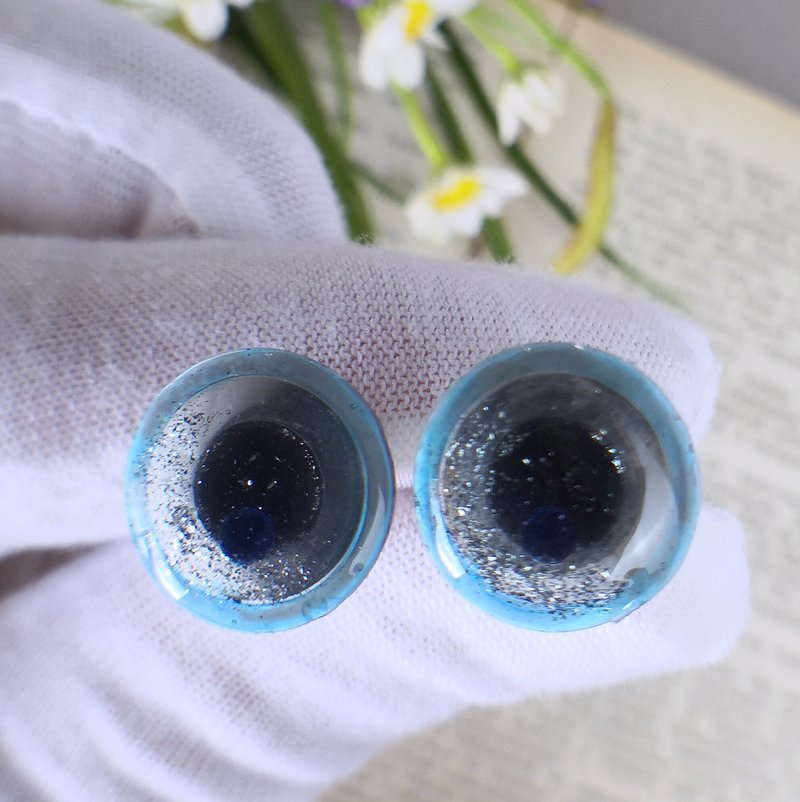 Blue 3D Eye chips 14mm, doll Eye chips for Custom Blythe - ตุ๊กตา - เรซิน 