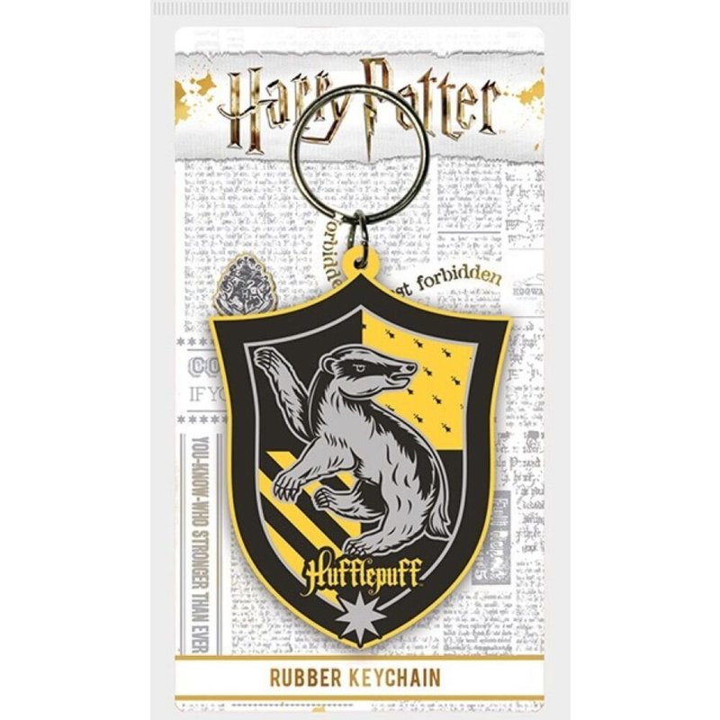 【哈利波特】赫夫帕夫 HUFFLEPUFF 橡膠鑰匙圈/HARRY POTTER - 鑰匙圈/鑰匙包 - 其他材質 黃色