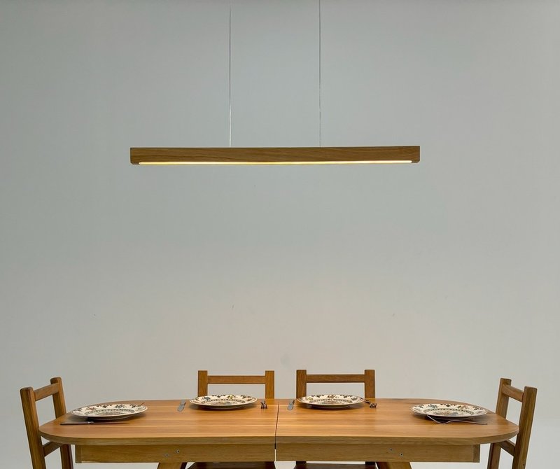 Linear Pendant Light, Wood Pendant Lamp, Linear Suspension, Modern Chandelier - 燈具/燈飾 - 木頭 