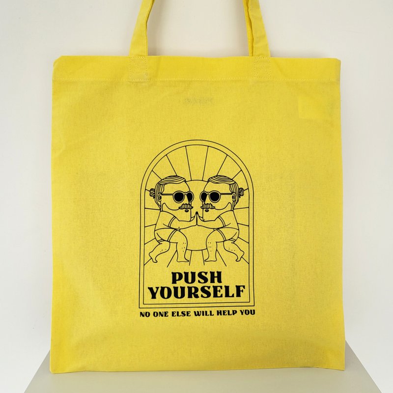 PUSH YOURSELF Tote 環保袋 - 側背包/斜背包 - 棉．麻 