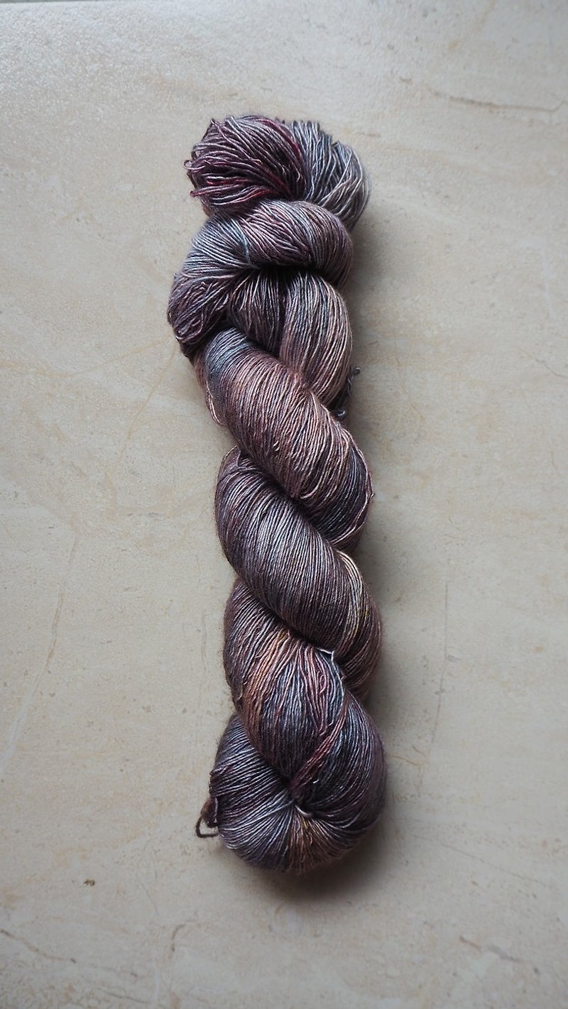 Hand dyed the line. Rainy sunset. (Super wash Merino / silk / single strand / lace) - Knitting, Embroidery, Felted Wool & Sewing - Wool 