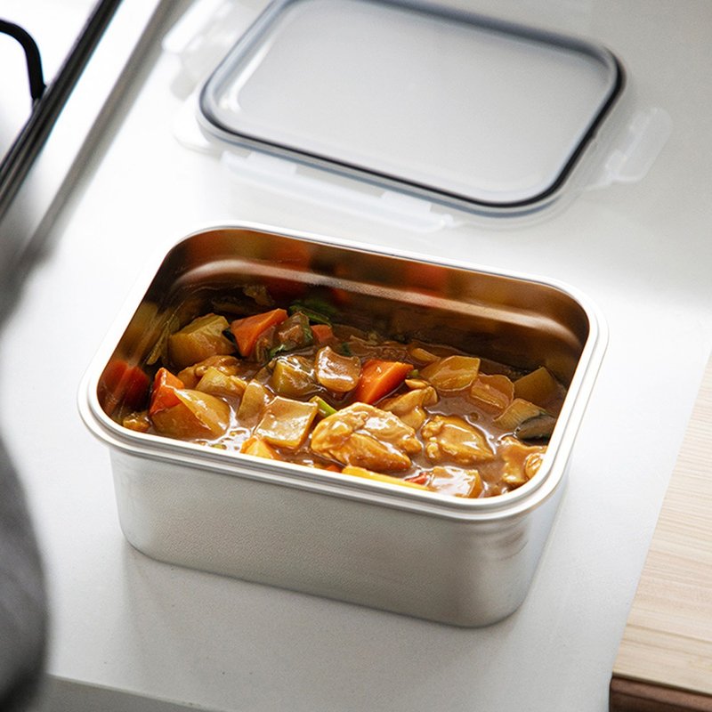 Japan Frost Mountain Snap-On 304 Stainless Steel Fresh-Preserving Container (With Lid) - 3.2L - 3 Pieces - กล่องข้าว - สแตนเลส สีเงิน