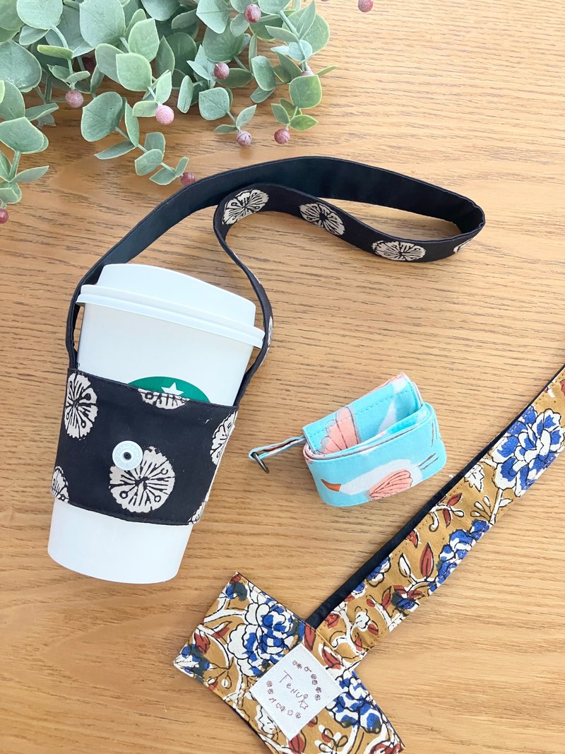 可摺疊飲料提袋 - 飲料提袋/杯套 - 棉．麻 黑色