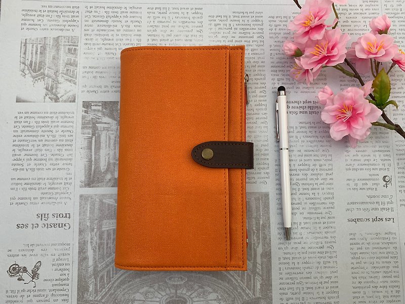 A6 multifunctional zipper mezzanine handbook/notebook - Notebooks & Journals - Faux Leather Orange