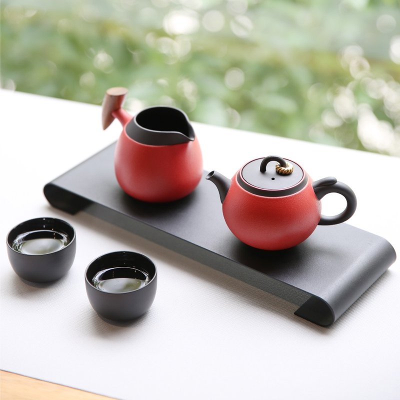 [Lubao LOHAS] Jinxihuan tea set, one pot, one sea and six cups + live water polo Surrounded by Surprises - ถ้วย - ดินเผา 