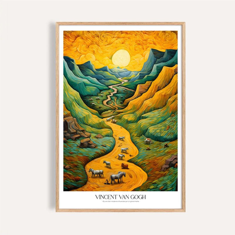 山谷牧歌 Valley Pastoral / 梵谷風格藝術掛畫 畫芯 海報 - 海報/掛畫/掛布 - 紙 
