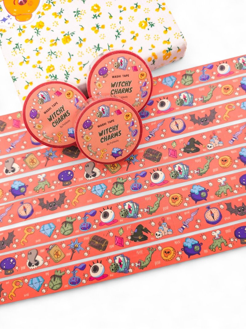 Witchy Charms Washi Tape – Magical Decorative Tape for Planners, Journals - Washi Tape - Paper Multicolor