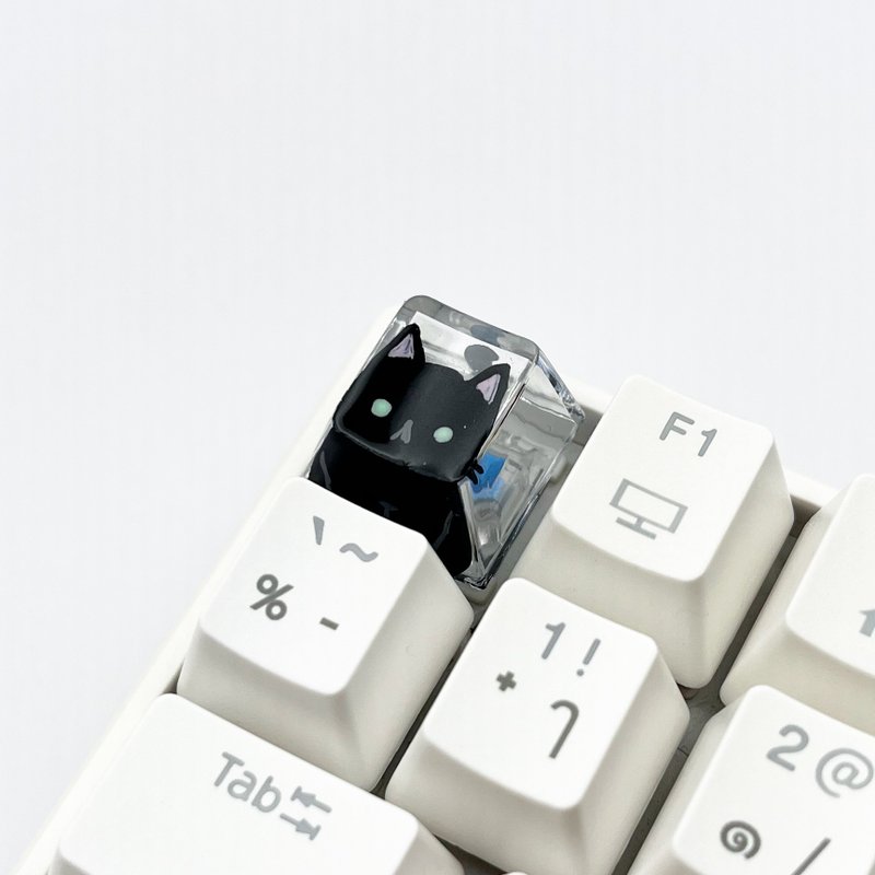 Cherry profile Keycap black cat (clear) - Computer Accessories - Plastic Transparent