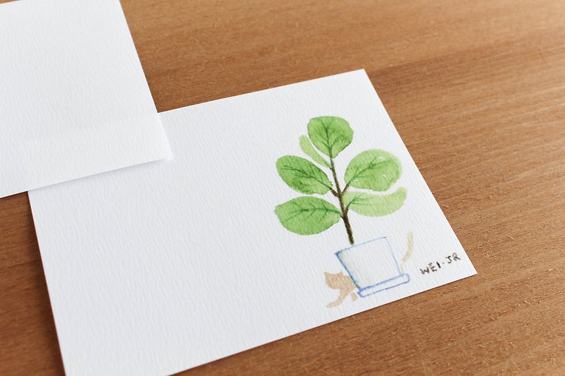 Meow daily small card hide and seek cats - การ์ด/โปสการ์ด - กระดาษ สีส้ม