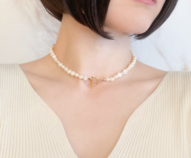 肌が美しく見える淡水パールのチョーカー les bon bon｜jupiter pearl choker 淡水パール ネックレス