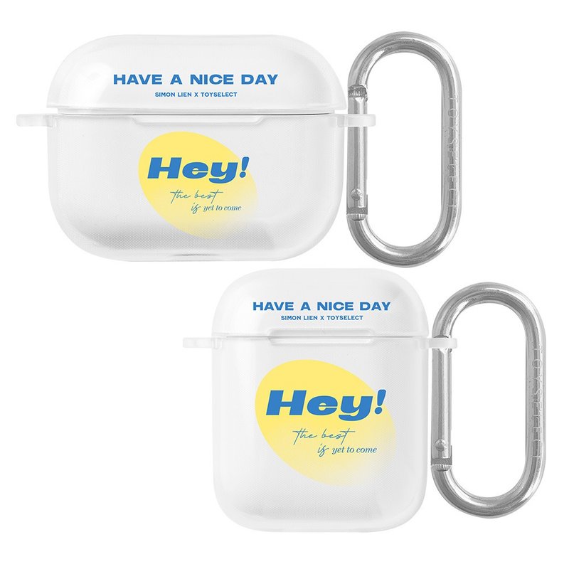 SIMON Hey! Clear Airpods Case - Headphones & Earbuds Storage - Plastic Transparent