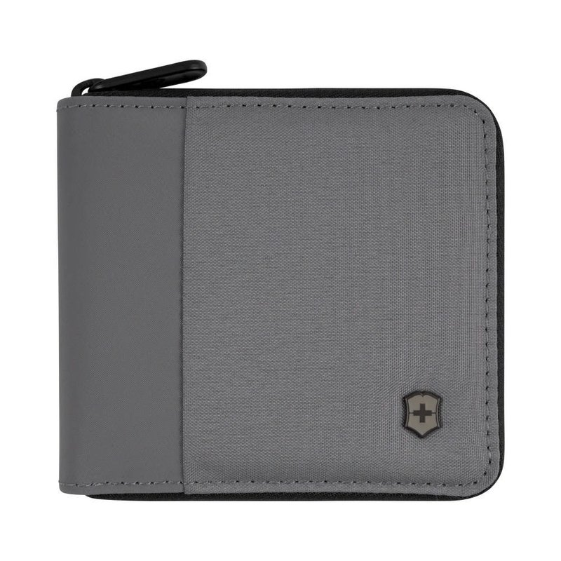 VICTORINOX 瑞士維氏 Travel Essentials ㄇ字拉鍊短夾 灰 653368 - 錢包/皮夾/長短夾 - 聚酯纖維 灰色