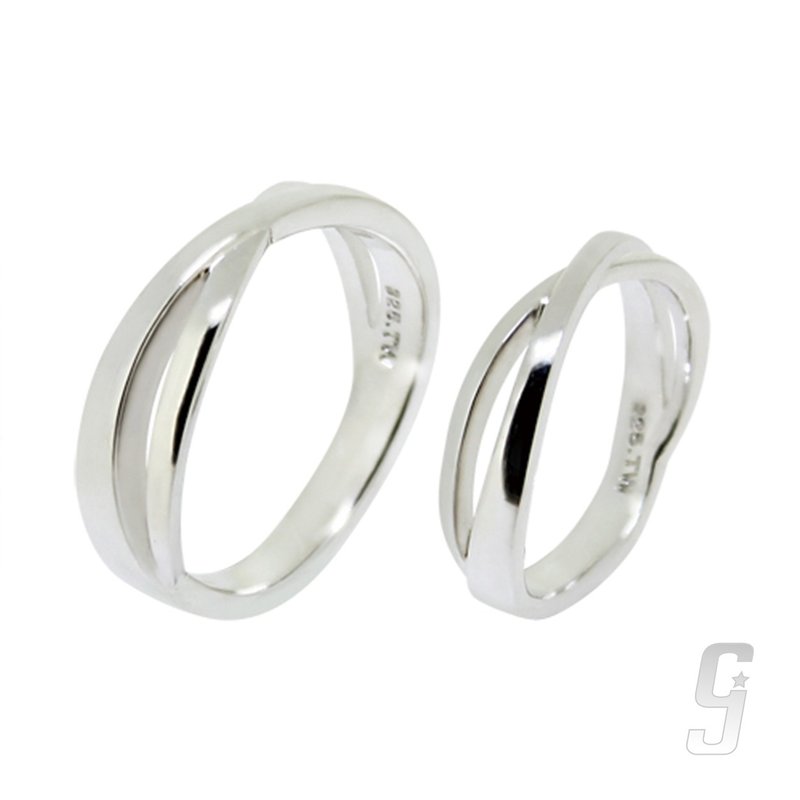 Geometry-Love Ring - แหวนคู่ - เงินแท้ สีเทา