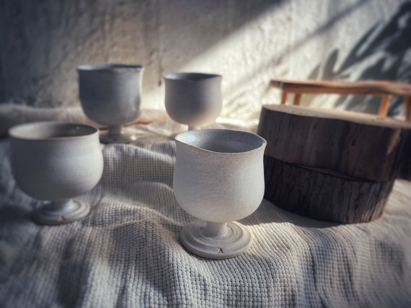 野獸高腳杯・茶杯・咖啡杯・酒杯 - 鮮奶油系列 No 1 - 茶壺/茶杯/茶具 - 陶 白色
