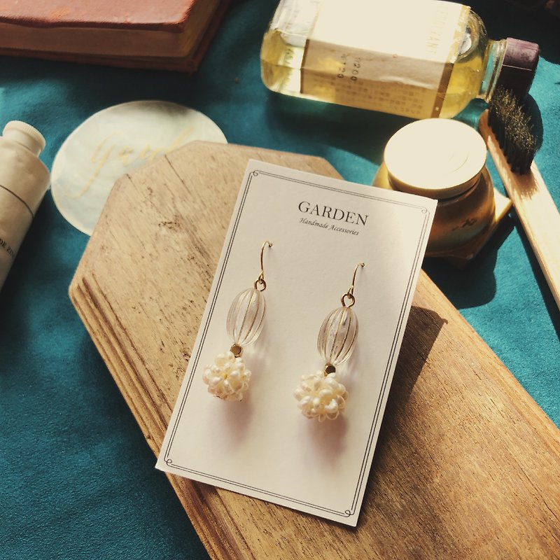 Mini popcorn resin earrings - Earrings & Clip-ons - Pearl White