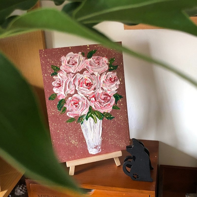 原畫作│玫瑰瓶花 - 海報/掛畫/掛布 - 紙 