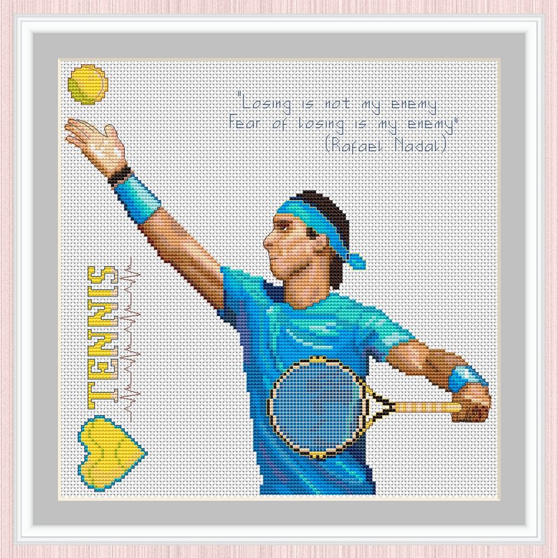Tennis Cross Stitch Pattern | Tennis player | - 手工藝教學/工具書 - 其他材質 