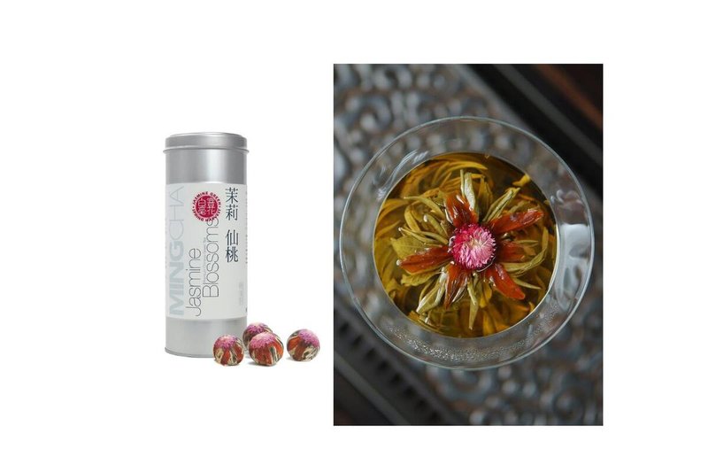 【熱銷No 1茶葉禮品 - 花開富貴】茉莉仙桃 (茉莉綠茶) - 茶葉/茶包/水果茶 - 紙 白色