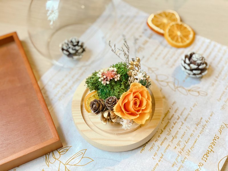 [Customizable] Mickey and Minnie Crystal Ball Immortal Flower Glass Bell Jar Flower Ceremony Birthday Valentine's Day - Dried Flowers & Bouquets - Glass 