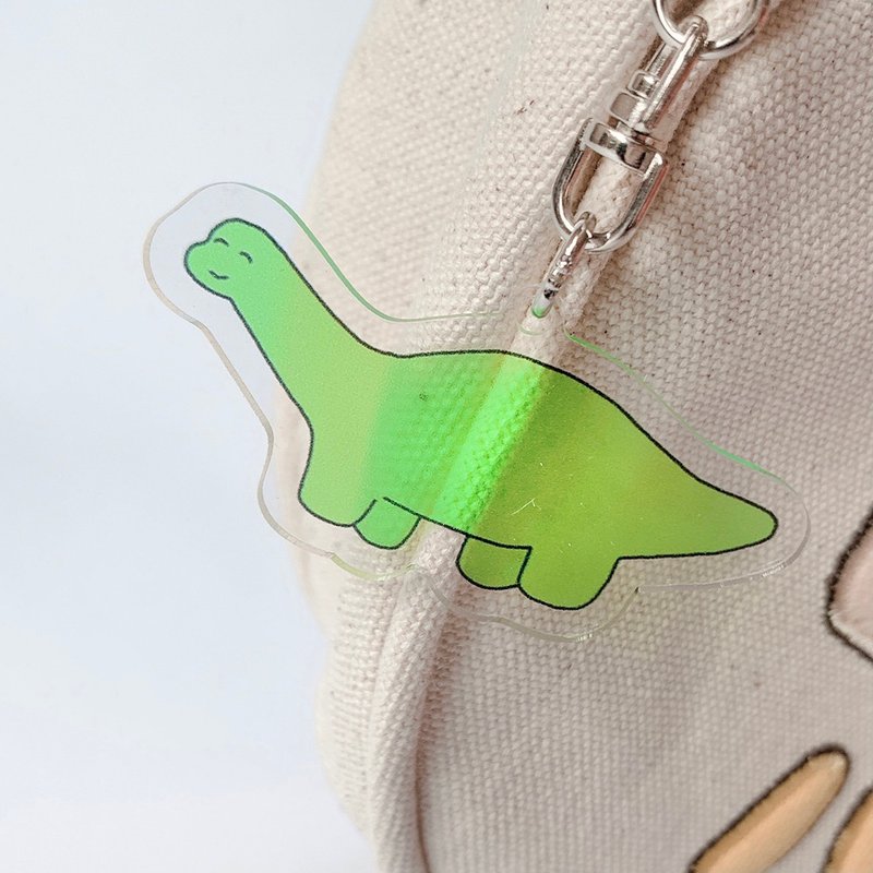 Dinosaur eating ice frustrated Acrylic key ring - Keychains - Acrylic Multicolor