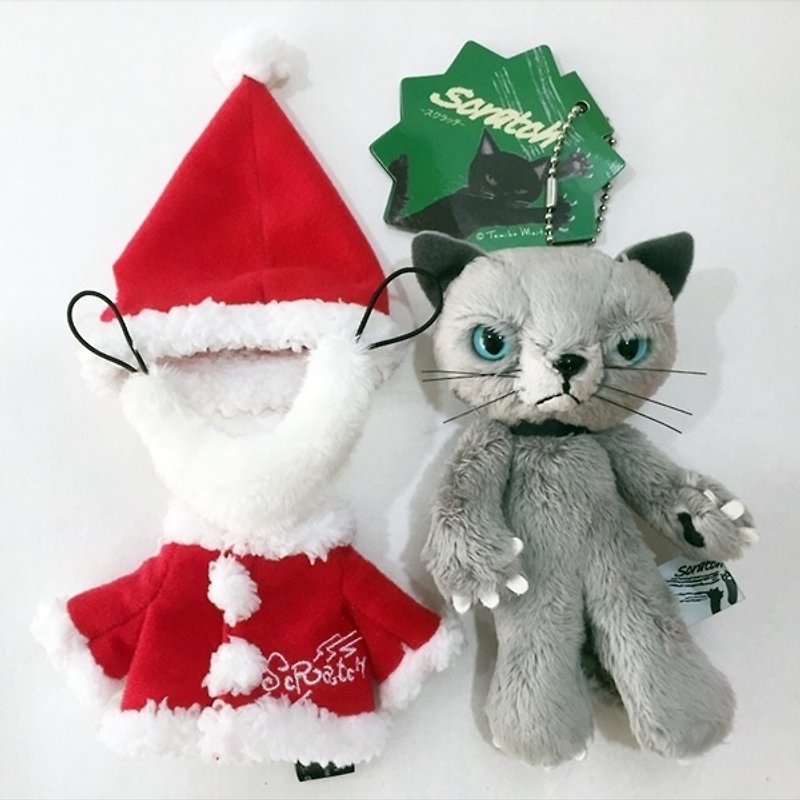 【聖誕版】SCRATCH ,日本抓抓貓絨毛玩偶吊飾_灰13cm  - 嬰幼兒玩具/毛公仔 - 其他材質 咖啡色