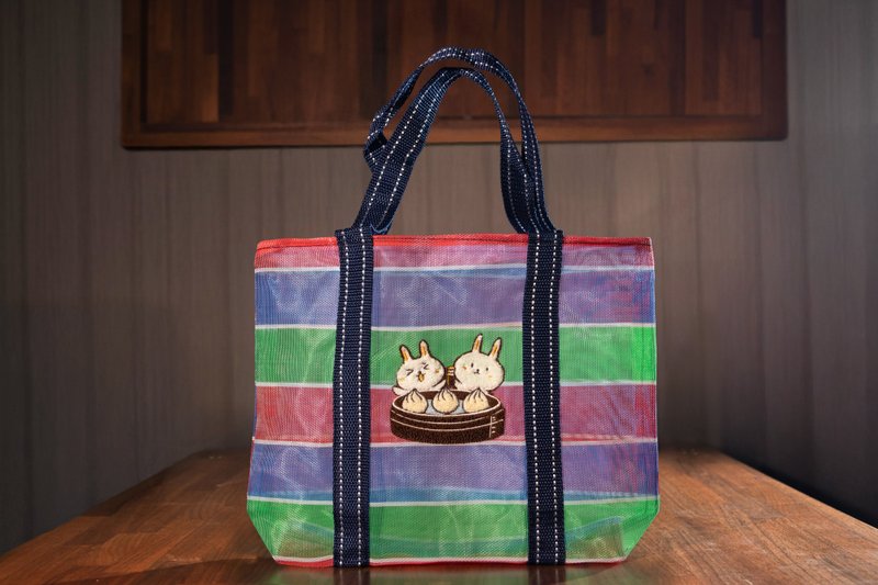 茄芷袋-小籠包 茄芷袋 立體刺繡 台灣小吃 刺繡 - 手提包/手提袋 - 尼龍 多色