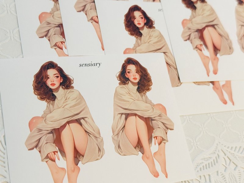 sensiary mature model woman Sticker - 卡片/明信片 - 紙 