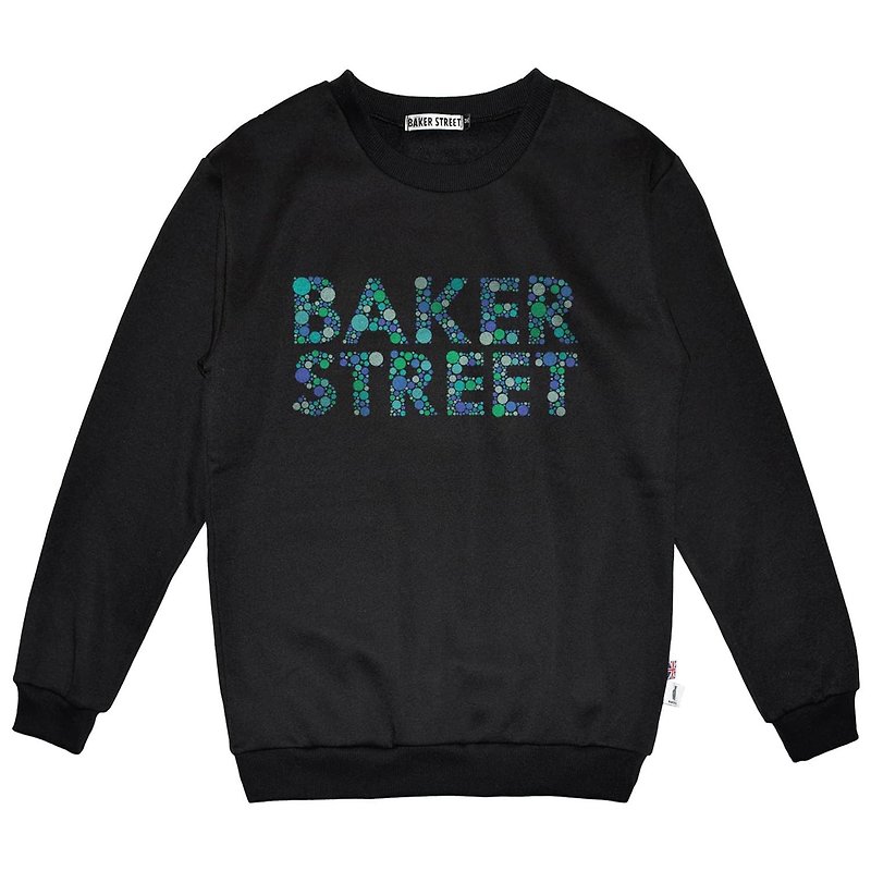 British Fashion Brand -Baker Street- Ishihara Fonts Printed Sweatshirt - Unisex Hoodies & T-Shirts - Cotton & Hemp Black