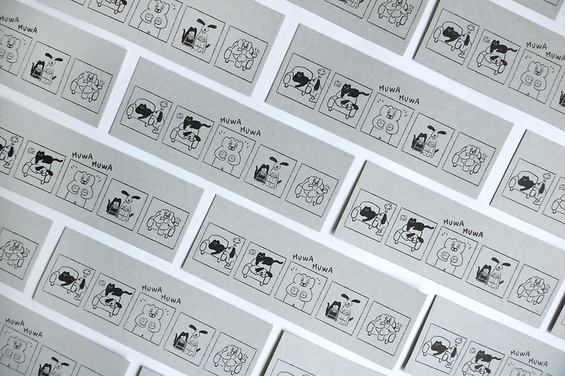 餃子猫ファミリーソファバトルコミックブックマークは、単独ではなく、追加でのみ購入できます - しおり - 紙 グレー