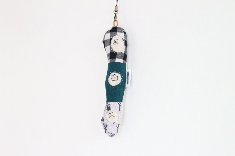 mame patchwork strap check x winter forest - Charms - Cotton & Hemp Green