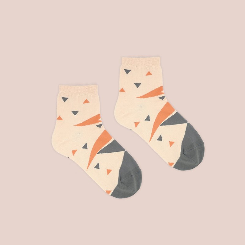 Tangram/Skin Tone (M)-MIT Design Socks - Socks - Cotton & Hemp Pink