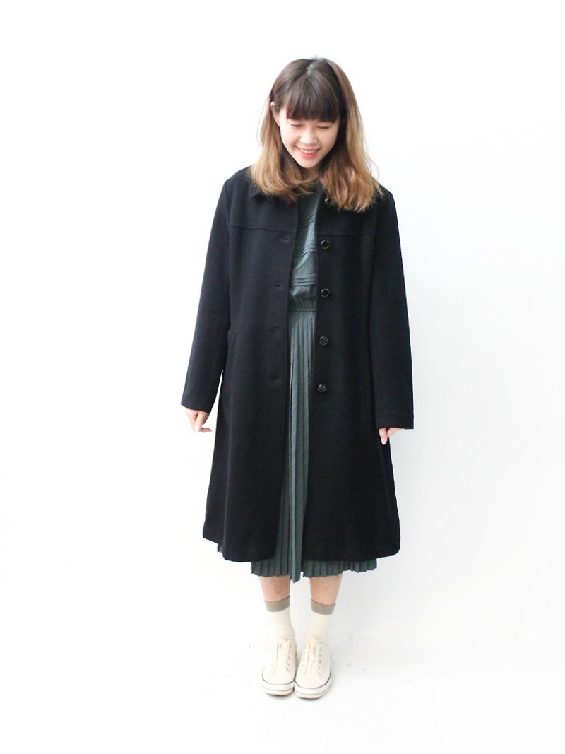 [RE1213C475] Winter made elegant retro wool Slim black vintage coat coat - Women's Casual & Functional Jackets - Wool Black