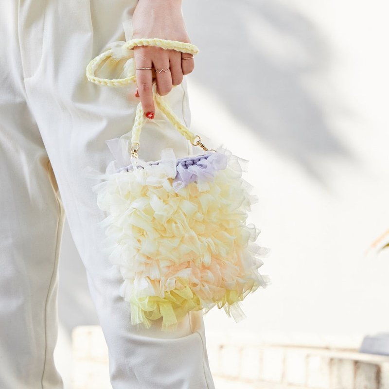 咲編荷葉邊小包 | 小雞 - 手機殼/手機套 - 聚酯纖維 黃色