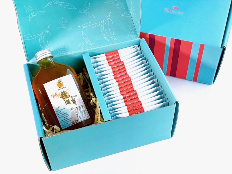 DayElite Box Mid-Autumn Festival Gift Box with Ruby Tea Bag + Honey Gift Box with Carry Bag Customized Gift - ชา - วัสดุอื่นๆ 