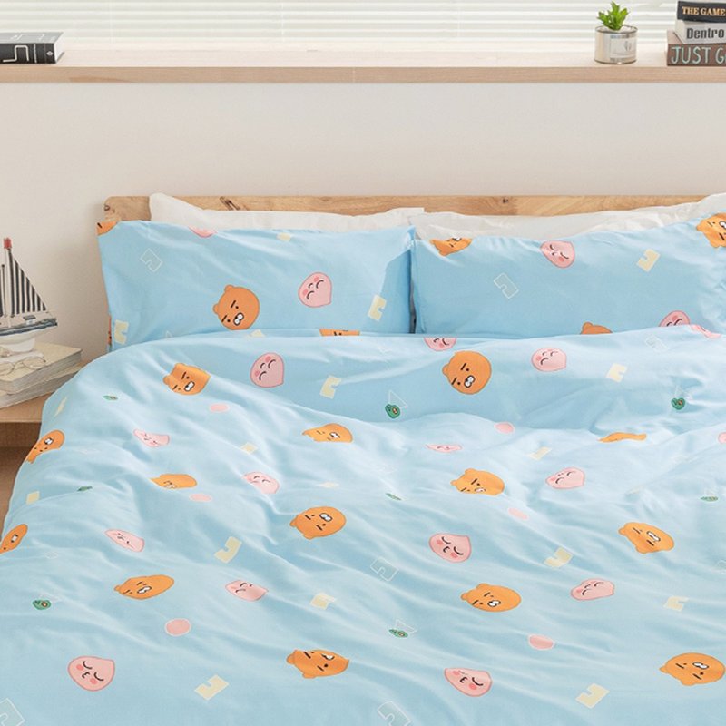 Kakao Friends Ryan & Peach Cotton Duvet Cover Double-Tencel Lyocell ...