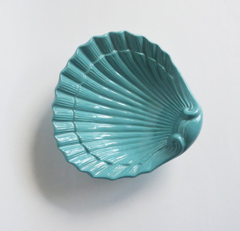 早期德國舊貨 陶瓷貝殼裝飾盤
