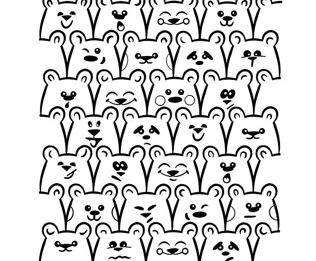 可愛的小熊圖 かわいいクマのイラスト Png昇華ファイル Diy素材 ショップ Art Room 似顔絵 イラスト 挿絵 Pinkoi